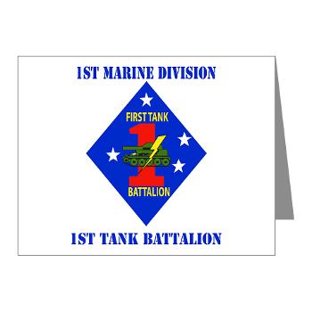 1TB1MD - M01 - 02 - 1st Tank Battalion - 1st Mar Div with Text - Note Cards (Pk of 20)